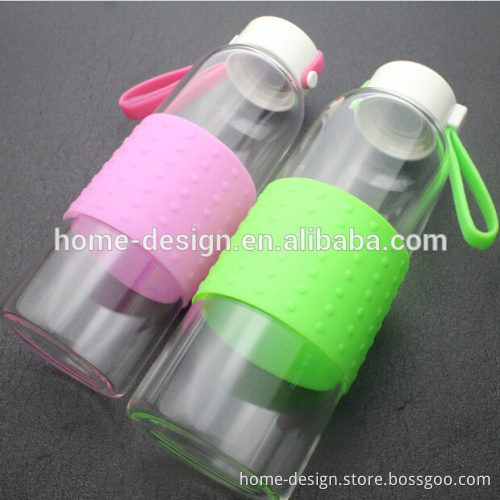 colorful glass cup/drinking cup for children use with lid /lagging